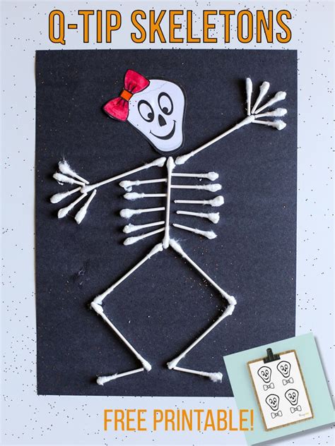 Q Tip Skeleton Crafts