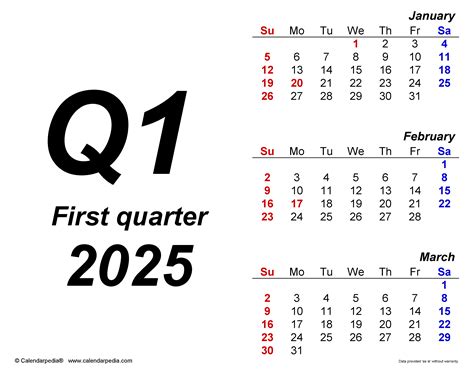 Quarterly Calendar Printables for Different Industries