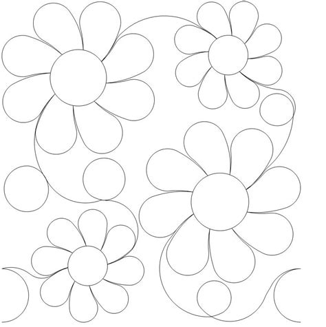 Quilting daisy templates for fabric design