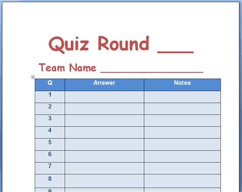 Description of Quiz Template 10