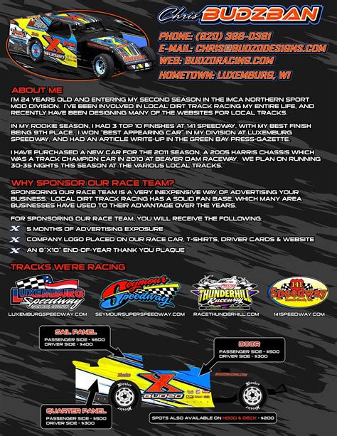 Race Car Sponsorship Packages