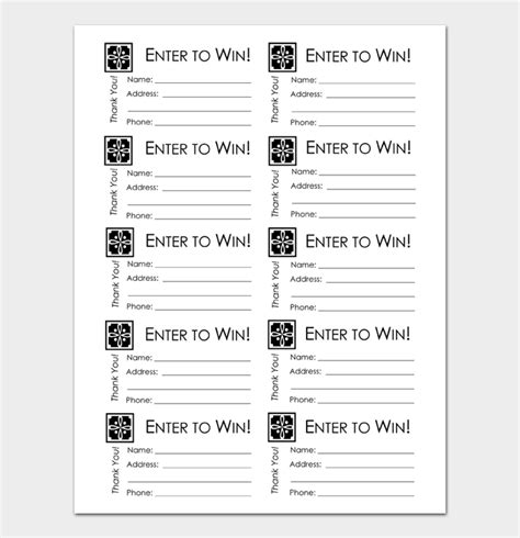 Raffle Templates for Word