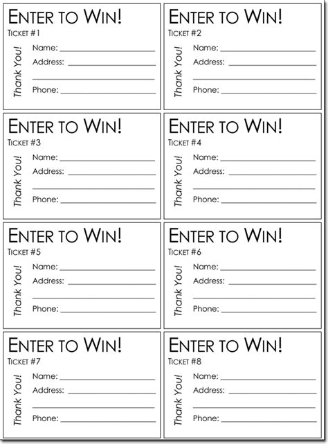 Raffle Ticket Templates for Events