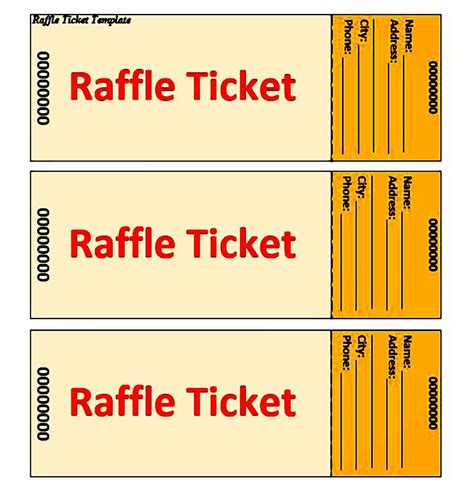 Raffle ticket templates