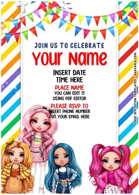 Rainbow High Invitation Template 1