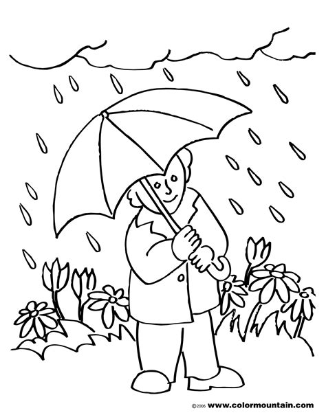 Rainy weather coloring page