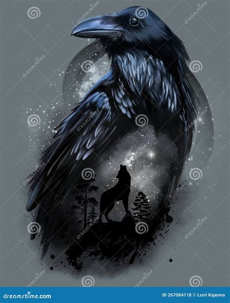 Raven Wolf Art