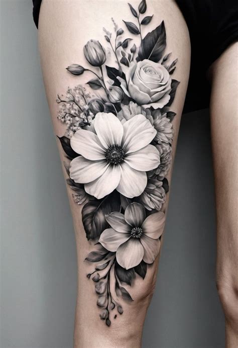 Realistic Leg Tattoo Design