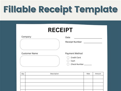 Variety of receipt templates