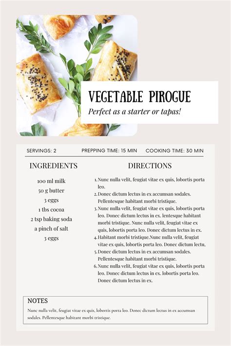 Current trends in recipe template design