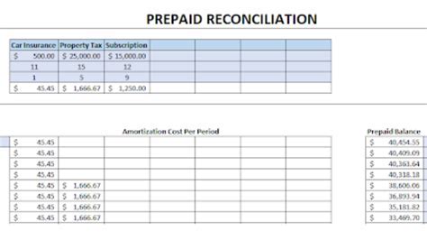 Reconciliation Template in Excel