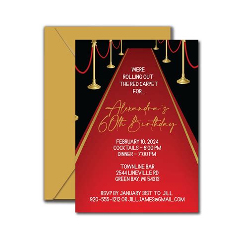 Description of Red Carpet Invitation Designs