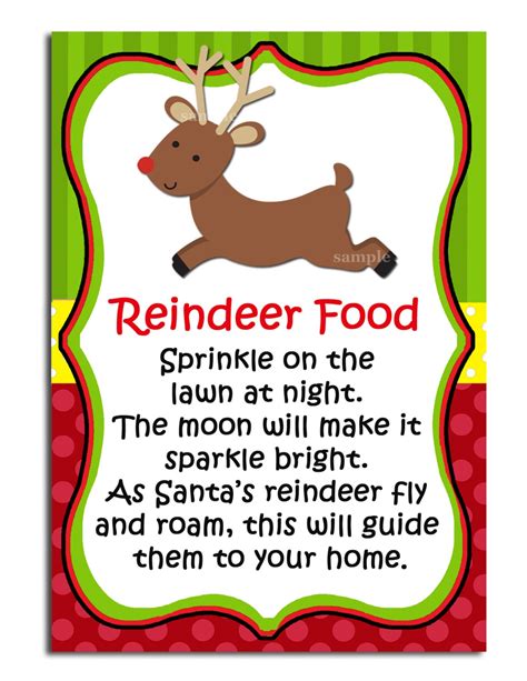 Reindeer Food Labels Printable