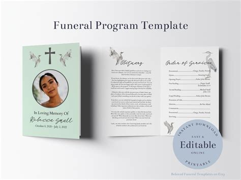 Religious Memorial Program Template