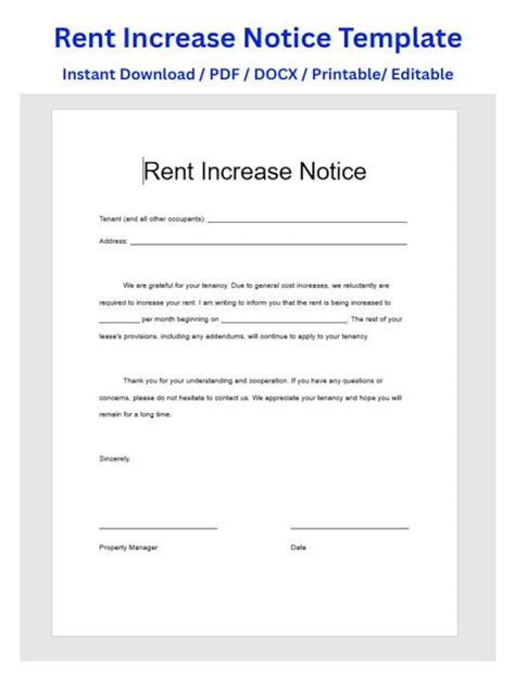 Rent Increase Template PDF