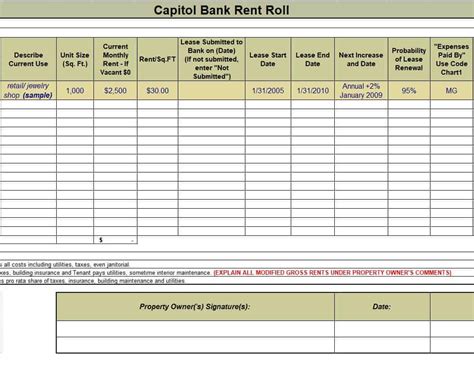 Rent Roll Template 4