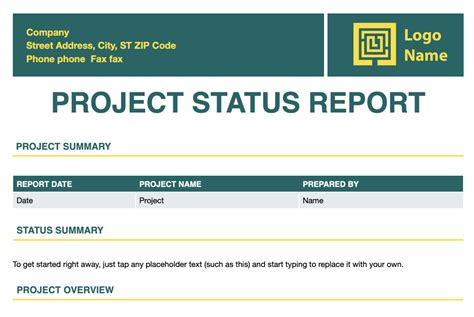 Report template example