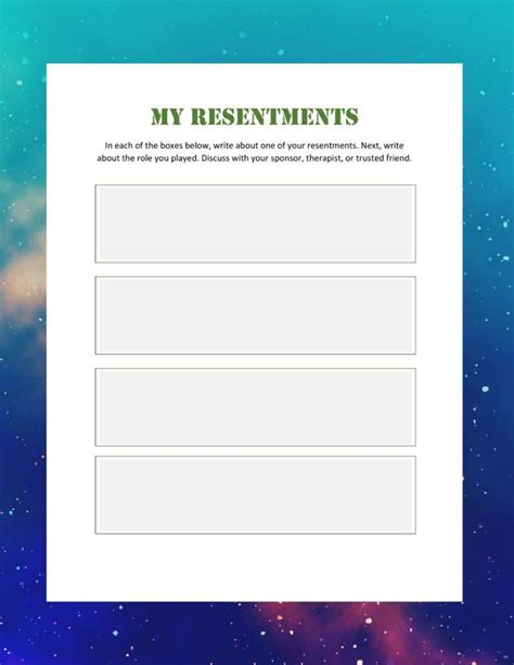 Resentments Section