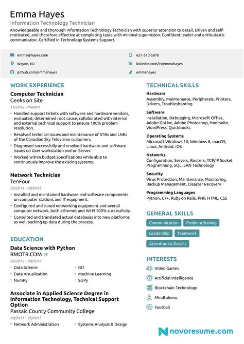 Resume Formatting for IT Professionals