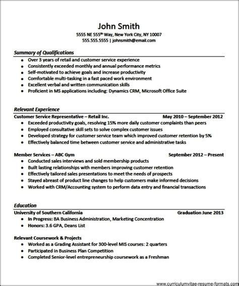 Resume template for experienced professionals