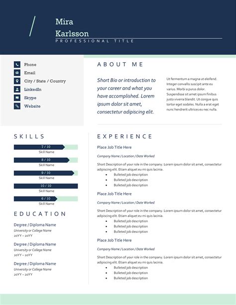 Resume Template with Initials