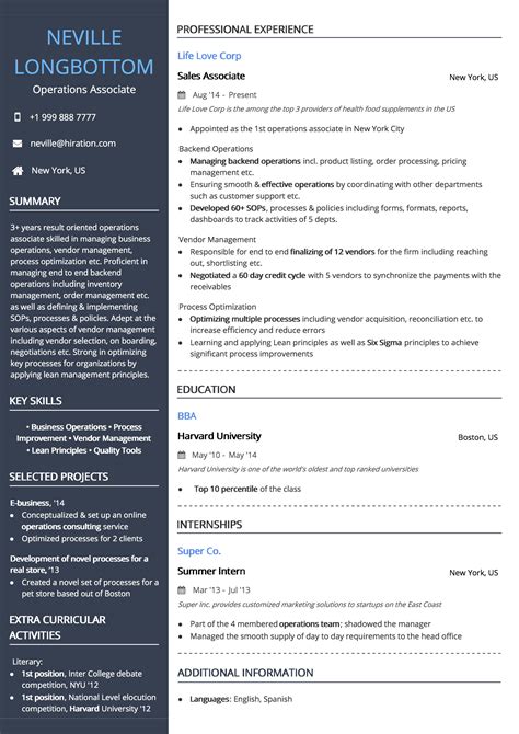 Resume Templates for Professionals