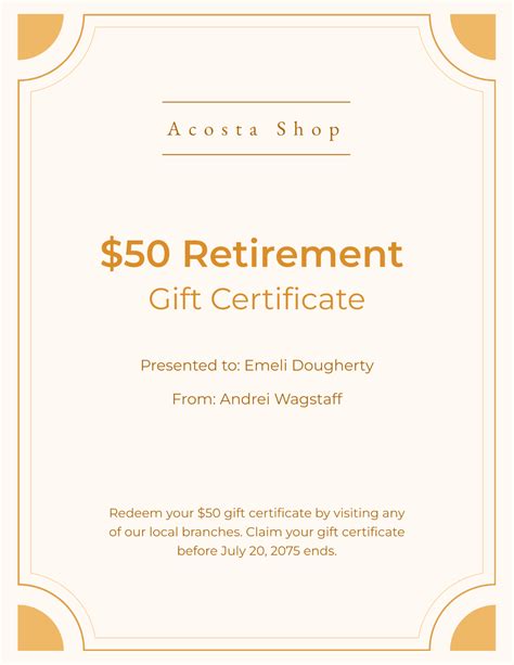 Retirement Gift Templates