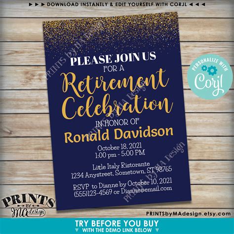 Retirement Invitation Designs