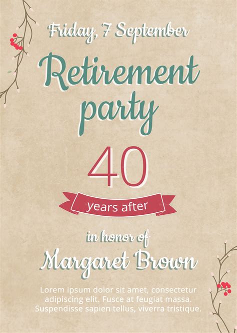 Retirement Party Flyer Template 3