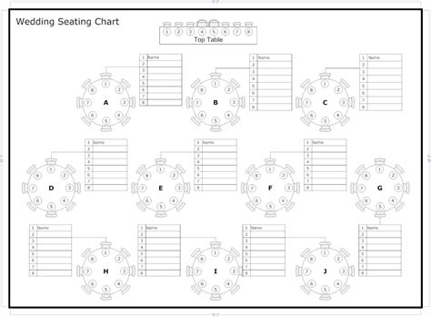 Reunion Seating Chart Template