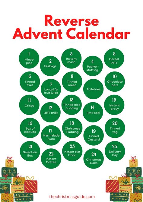 Reverse Advent Calendar Concept