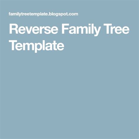 Reverse Family Tree Template Example