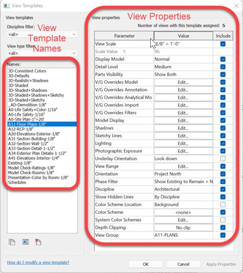 Revit View Template Resources