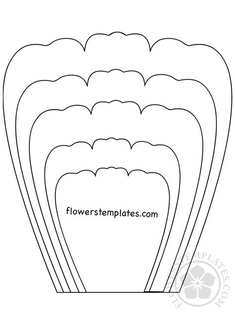 Rose petal templates for crafting and design