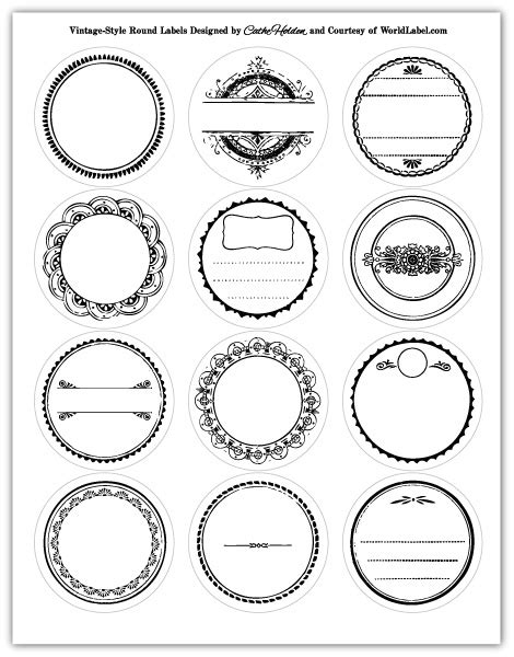 Round Label Template Types