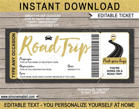 Round-Trip Ticket Template