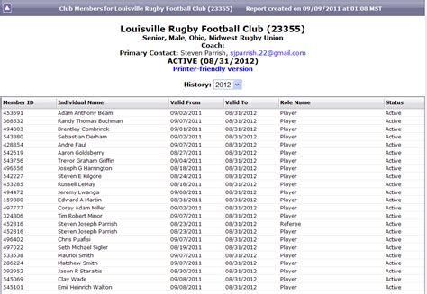 Rugby Registration