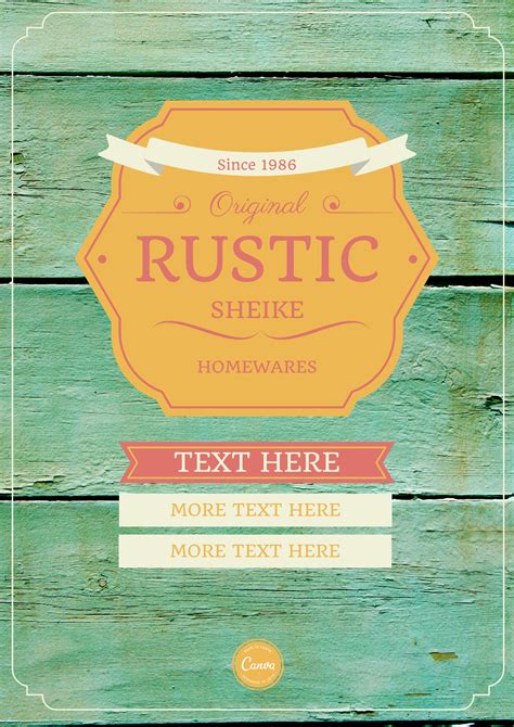 Rustic poster designs