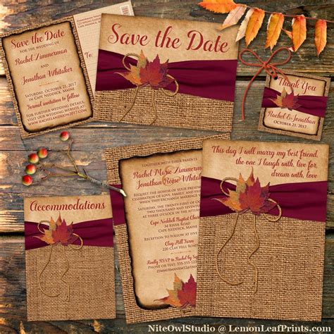 Rustic Wedding Invitation Ideas for Fall