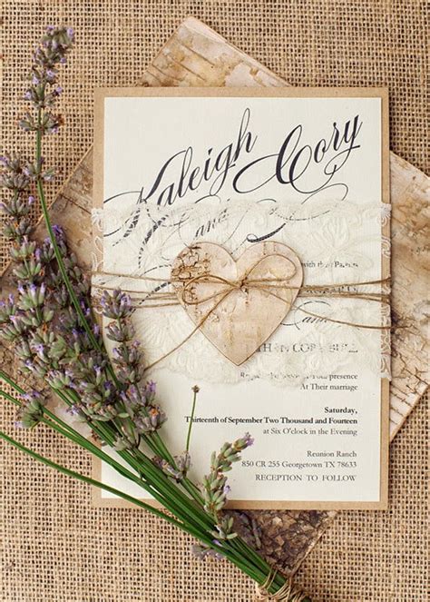 Rustic Wedding Invitation Ideas for Spring