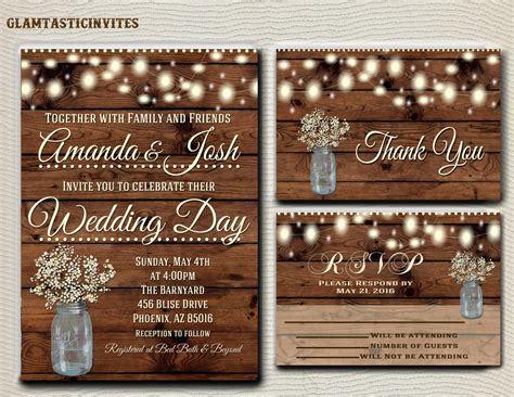 Rustic Wedding Invitation Ideas for Summer