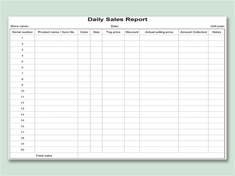 Sales Report Workbook Example