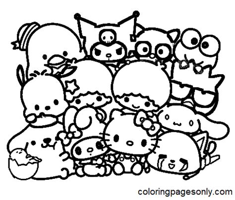 Sanrio coloring pages for kids