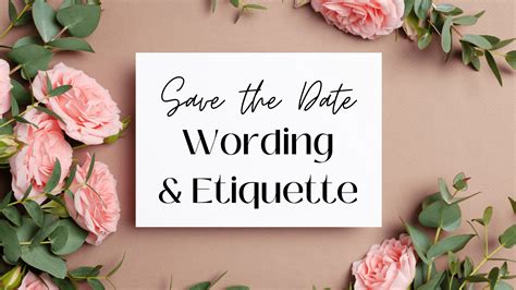 Save the Date Etiquette