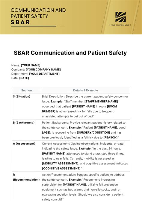 SBAR Patient Safety