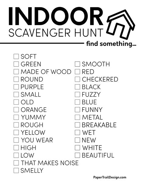 Description of Scavenger Hunt Clue Sheets