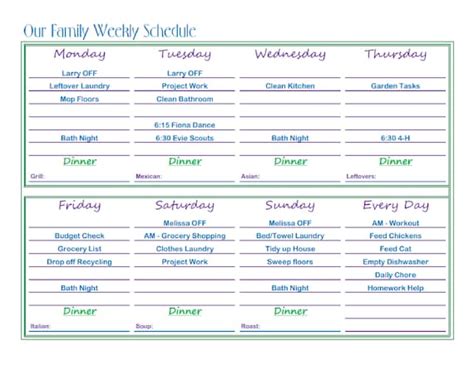 Schedule Templates for Family Gatherings