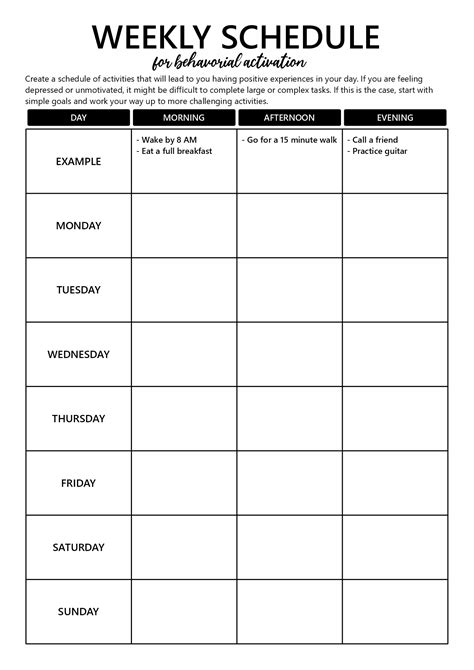 Scheduling Worksheets