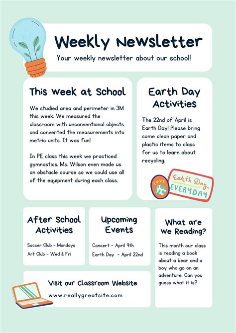 School Newsletter Template