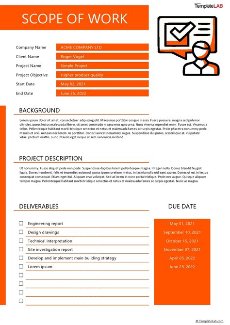 Scope of work template